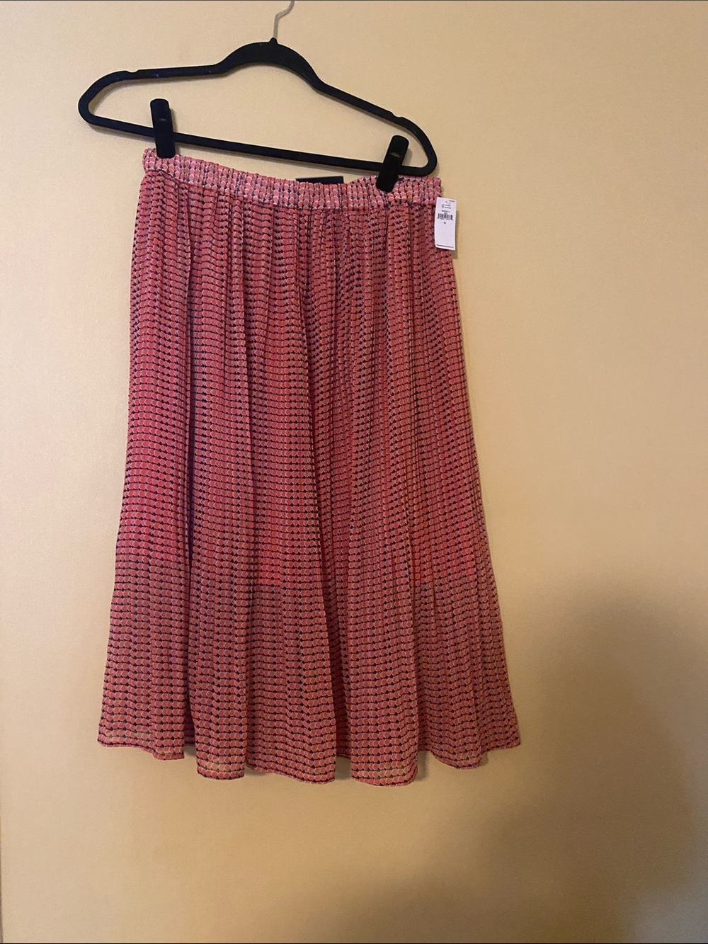 Banana Republic Factory Pink Patterned Midi Skirt